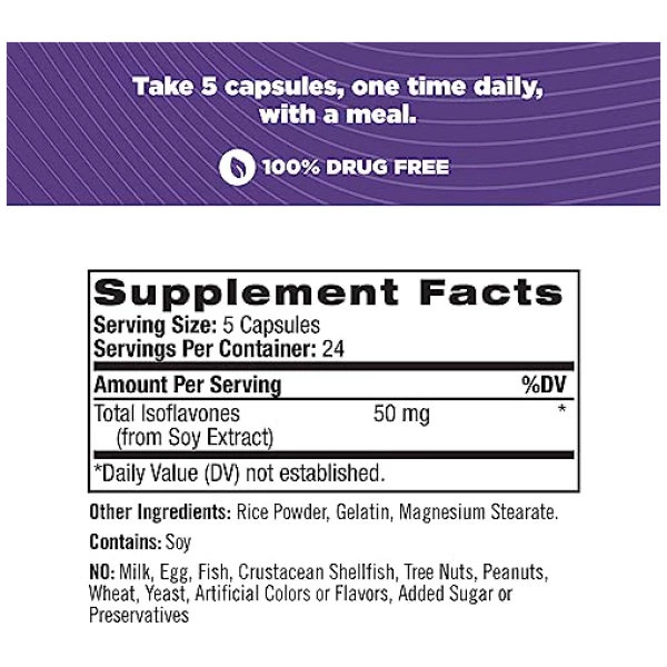 Natrol ® Soy Isoflavones 大豆異黃酮 2倍裝 120 粒 高性價比 更年期緩解